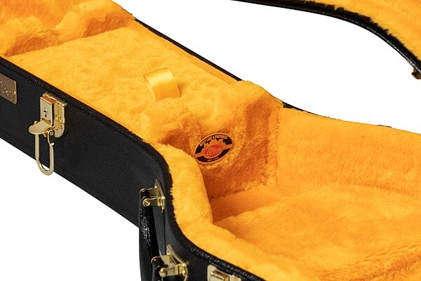 Gibson Lifton Historic Case for Les Paul Guitar Case, Black/Goldenrod, Action Position Back