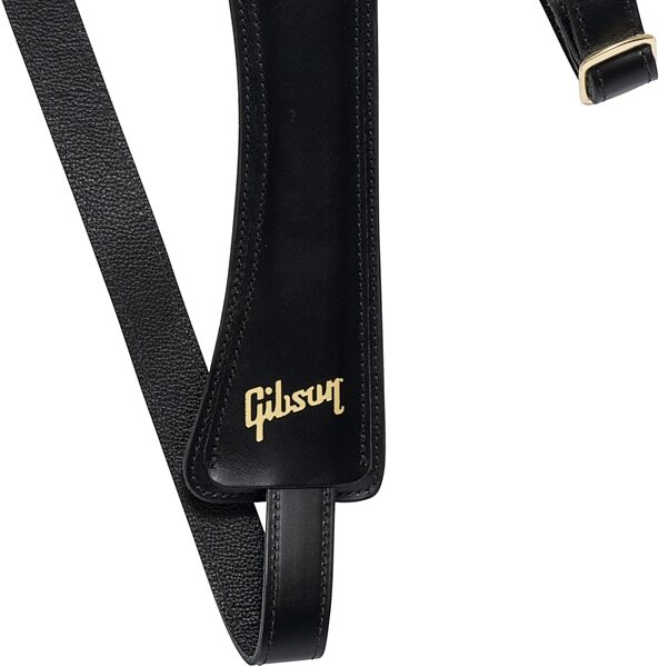 Gibson The Modern Vintage Mini Leather Guitar Strap, Black, Action Position Front