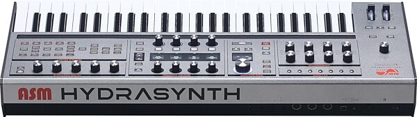ASM Ashun Sound Machines Hydrasynth 5th Anniversary Edition Keyboard Synthesizer, 49-Key, Silver, Angled Back