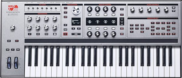 ASM Ashun Sound Machines Hydrasynth 5th Anniversary Edition Keyboard Synthesizer, 49-Key, Silver, Action Position Control Panel