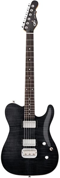G&L Tribute ASAT Deluxe Carved Top Electric Guitar, Rosewood Fretboard, Transparent Black