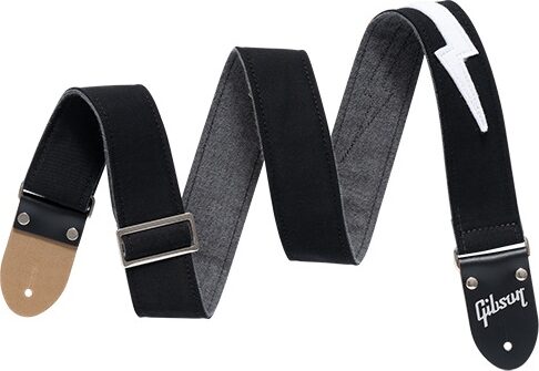 Gibson The Vintage Bolt Guitar Strap, Black, Action Position Back