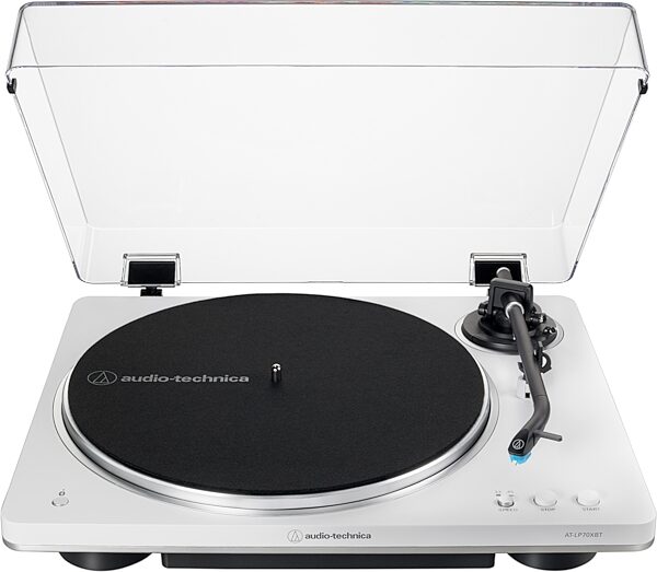 Audio-Technica AT-LP70XBT Fully Automatic Belt-Drive Turntable with Bluetooth, White/Silver, AT-LP70XBT-WS, USED, Open Box (Very Good), main