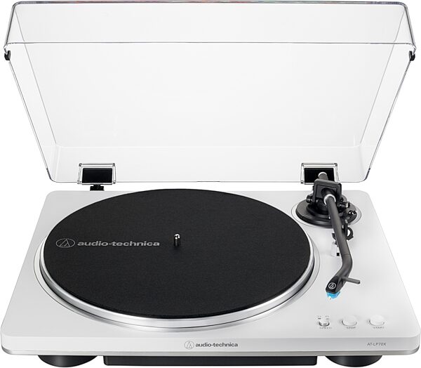 Audio-Technica AT-LP70X Fully-Automatic Belt-Drive Turntable, White/Silver, USED, Open Box (Very Good), main