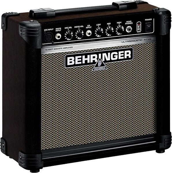 Behringer AT108 Ultracoustic Acoustic Guitar Amplifier (15 Watts, 8"), Angle