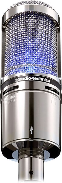 Audio-Technica AT2020 USB Plus Condenser Microphone, Angle with Light