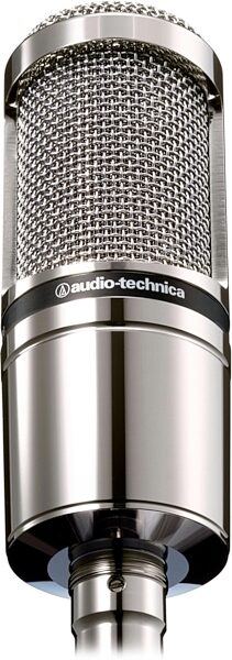 Audio-Technica AT2020 Studio Condenser Microphone, Limited-Edition Chrome with Shock Mount Included, Bottom