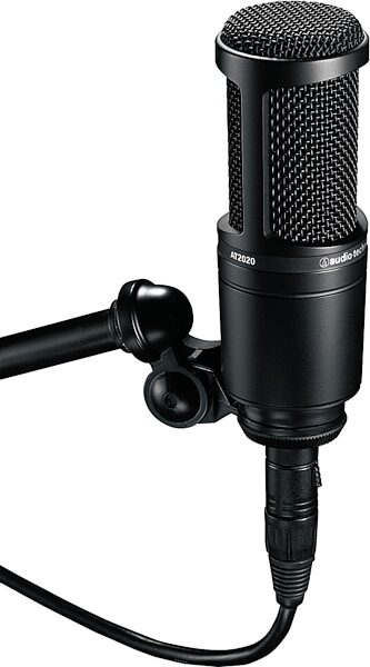 Audio-Technica AT2020 Studio Condenser Microphone, Black, Side View