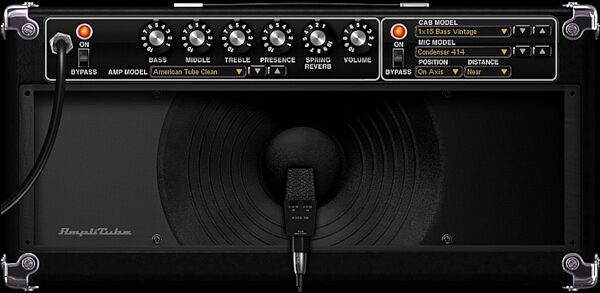 IK Multimedia StealthPlug Guitar/Bass USB Audio Interface Cable with Plug-Ins, AmpliTube 1 x 15