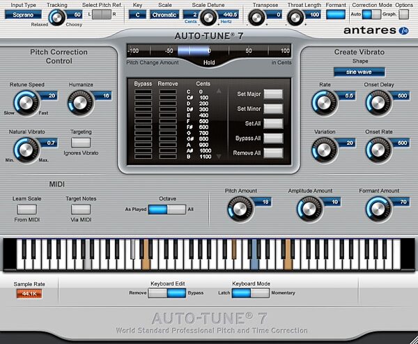 Antares Auto-Tune 7 Native Software, Screenshot - Auto Mode