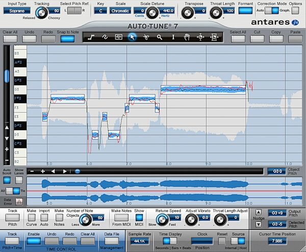 Antares Auto-Tune 7 Native Software, Screenshot - Graphic Mode