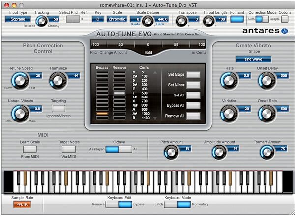 Antares Auto-Tune Vocal Studio Pitch Correcting Software (Mac and Windows), Screenshot - Auto-Tune Evo (Auto Mode)