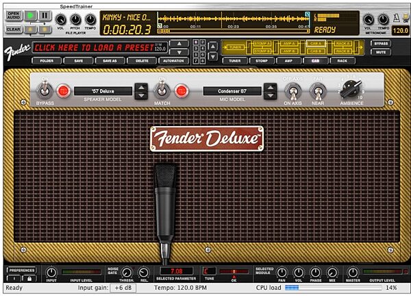 IK Multimedia AmpliTube Fender Amplifier and FX Modeling Software (Mac and Windows), Screenshot - Fender Deluxe