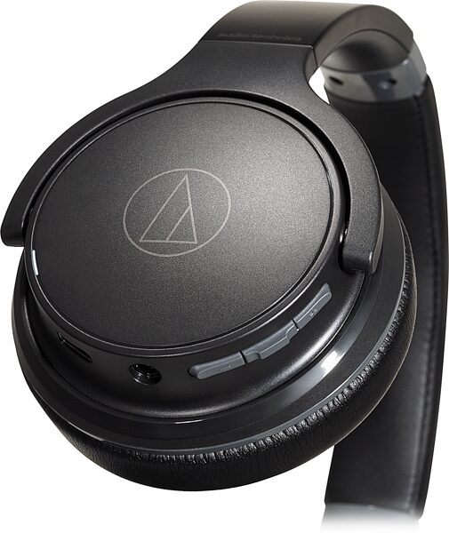 Audio-Technica ATH-S220BT Wireless On-Ear Headphones, Black, Action Position Front