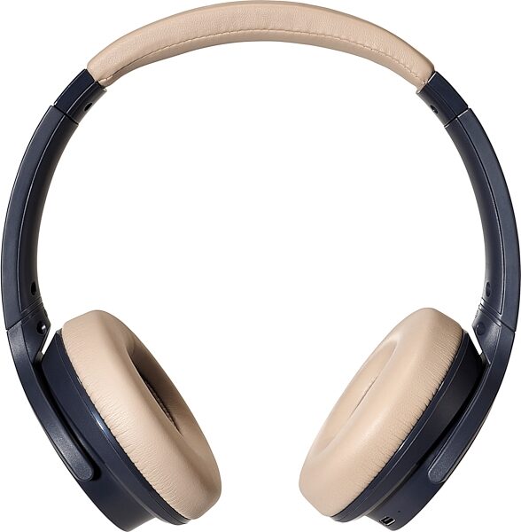 Audio-Technica ATH-S220BT Wireless On-Ear Headphones, Navy Beige, ATH-S220BTNBG, Action Position Front