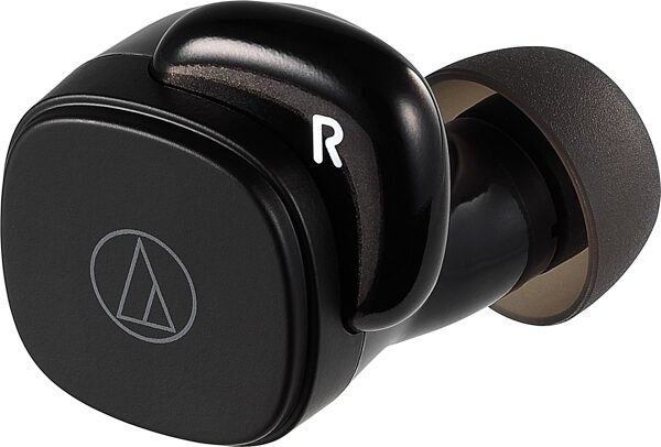 Audio-Technica ATH-SQ1TW Wireless In Ear Headphones, Black, Action Position Front