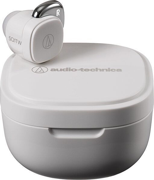 Audio-Technica ATH-SQ1TW Wireless In Ear Headphones, White, Action Position Front