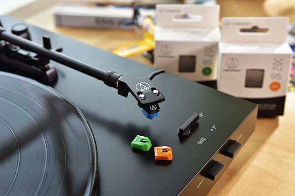 Audio-Technica AT-LP3XBT Wireless Bluetooth Turntable, Black, AT-LP3XBT-BK, Action Position Back
