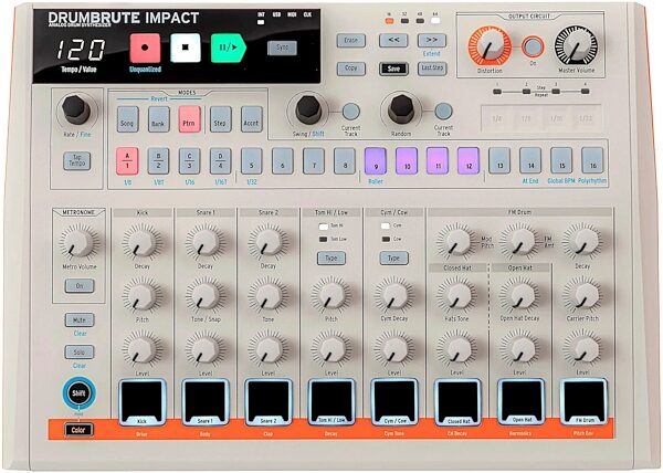 Arturia DrumBrute Impact 1984 Drum Machine, New, Action Position Back