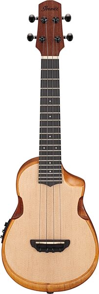 Ibanez AUC10E Acoustic-Electric Ukulele (with Gig Bag), Open Pore Natural, Blemished, Action Position Back