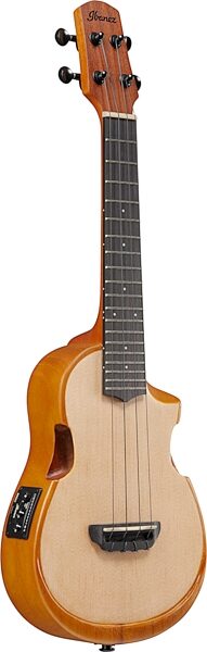 Ibanez AUC10E Acoustic-Electric Ukulele (with Gig Bag), Open Pore Natural, Blemished, Action Position Back