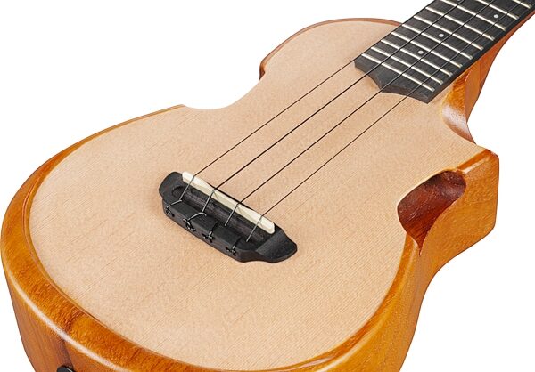 Ibanez AUC10E Acoustic-Electric Ukulele (with Gig Bag), Action Position Back