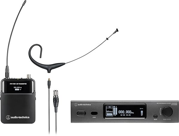 Audio-Technica ATW-3211/894X 3000 Series Wireless Headworn Microphone System, Action Position Back