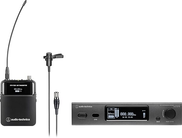 Audio-Technica ATW-3211N831 3000 Series Wireless Lavalier Microphone System (Network-Enabled), Band DE2: 470.125 to 529.975 MHz, Action Position Back