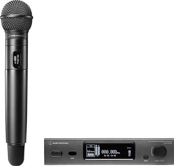 Audio-Technica ATW-3212NC510 3000 Series Wireless Handheld Microphone System (Network-Enabled), Band DE2: 470.125 to 529.975 MHz, Action Position Back