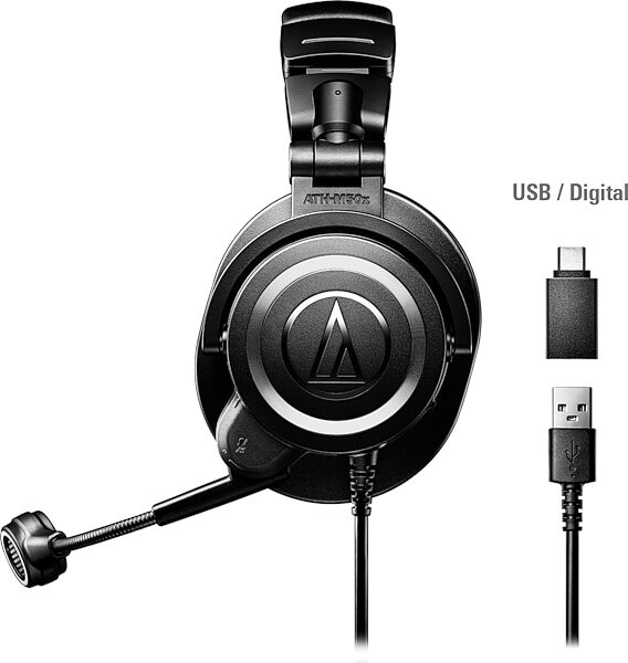 Audio-Technica ATH-M50xSTS StreamSet Streaming Headset, USB, Digital, Action Position Back