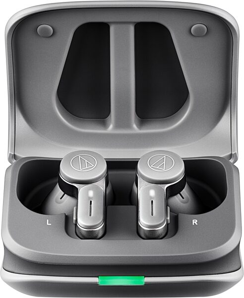 Audio-Technica ATH-TWX7 Wireless Earbuds, Stone Grey, Action Position Back