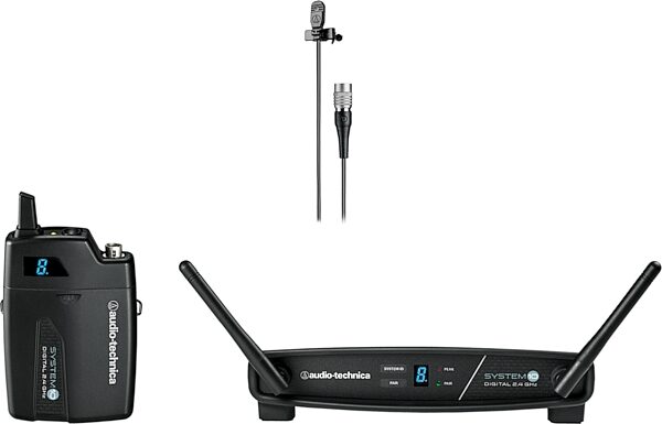 Audio-Technica ATW-1101L System 10 Digital Wireless Lavalier Microphone System, (2.4 GHz ISM), Action Position Back