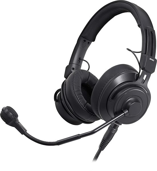 Audio-Technica BPHS2a Dual-Ear Stereo Broadcast Headset, BPHS2aUT, Unterminated Cables, Action Position Front