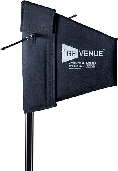 RF Venue DISTRO9 HDR Distribution System + DFin Diversity Fin Antenna Bundle, Black Antenna, with Padded Cover and Threaded Stand Mount, Diversity Fin Antenna
