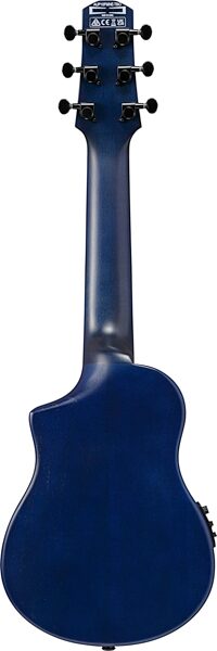 Ibanez AUP10FMNE Tenor Ukulele (with Gig Bag), Transparent Blue Sunburst, Action Position Back