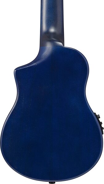 Ibanez AUP10FMNE Tenor Ukulele (with Gig Bag), Transparent Blue Sunburst, Action Position Back