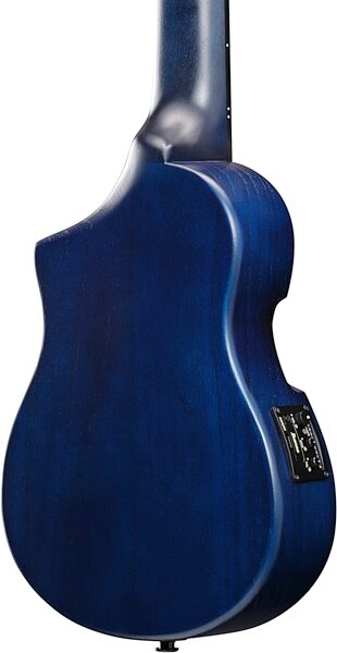 Ibanez AUP10FMNE Tenor Ukulele (with Gig Bag), Transparent Blue Sunburst, Action Position Back