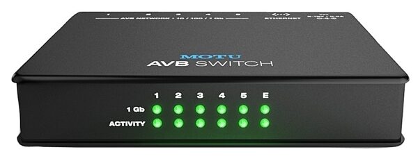 MOTU AVB Switch 5-Port Audio Video Bridging Ethernet Switch, Main