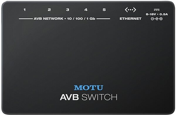 MOTU AVB Switch 5-Port Audio Video Bridging Ethernet Switch, Top