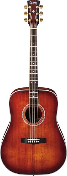 Ibanez AW120 Dreadnought Acoustic Guitar, Resonant Dark Violin