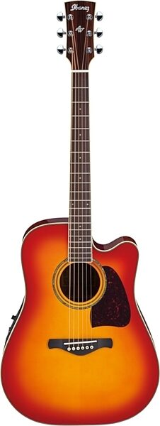 Ibanez AW300ECE Artwood Acoustic-Electric Guitar, Cherry Sunburst