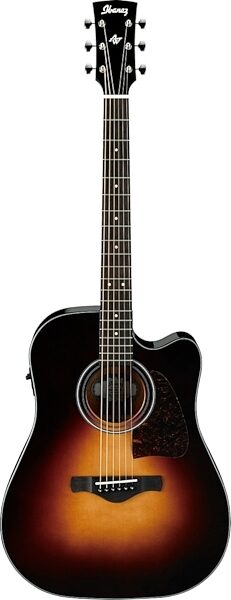 Ibanez AW4000 Artwood Acoustic-Electric Guitar, Brown Sunburst