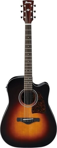 Ibanez AW400CE Artwood Acoustic-Electric Guitar, Brown Sunburst