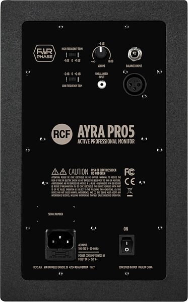 RCF Ayra Pro 5 Active Studio Monitor, Single Speaker, Main Back