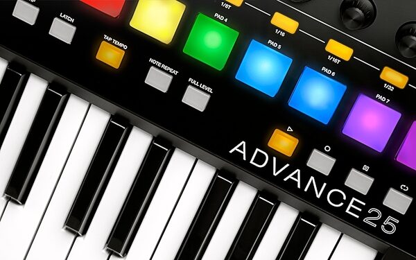 Akai Advance 25 USB MIDI Keyboard Controller, 25-Key, Closeup