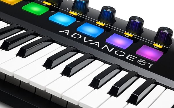 Akai Advance 61 USB MIDI Keyboard Controller, 61-Key, Closeup