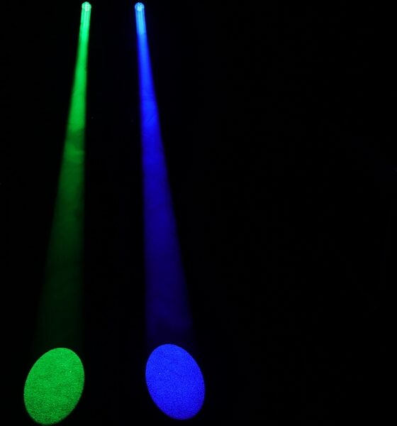 JMAZ Aero Beam 60 Battery-Powered LED Moving-Head Light, Effect Side