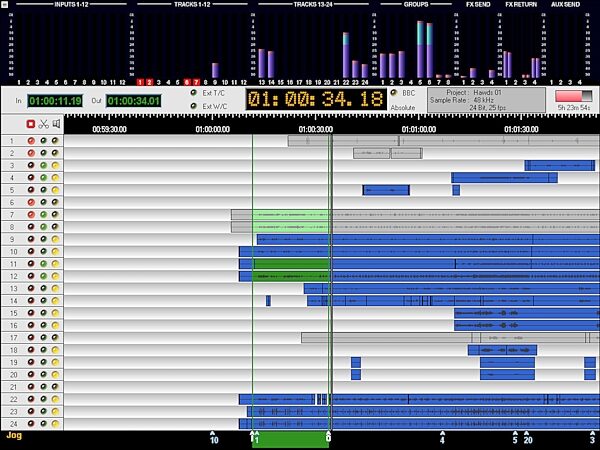 Akai DPS24 24-Track Digital Workstation, Track View