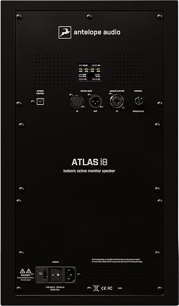 Antelope Audio Atlas i8 Isobaric Active Studio Monitor, Single Speaker, Rear