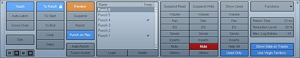 Steinberg Nuendo Recording Software (Macintosh and Windows), Automation Panel